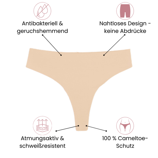 Nahtloser Anti-Cameltoe Tanga | Mid-Rise